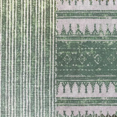 Tribes Horizontal Stripe, Wheatgrass Green Linen Fabric | Julia Brendel