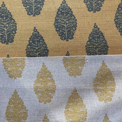 Laibik Small Print Amber & Natural Linen Fabric | Julia Brendel