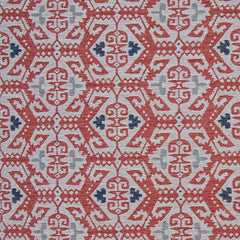 Aztec Chevron Stripe Fabric | Navy, Orange & Grey | Julia Brendel