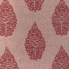 Laibik Small Print Pink Raspberry & Natural Linen Fabric | Julia Brendel