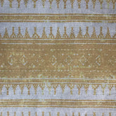 Tribes Horizontal Stripe, Golden Amber Linen Fabric | Julia Brendel
