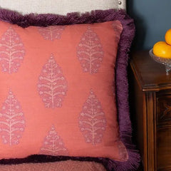 Laibik Large Print in Bold Summertime Reds Natural Linen Fabric | Julia Brendel