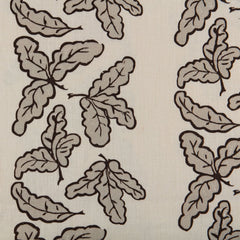 Oak Leaf Patterned Linen Fabric in Natural Putty | Kelling Home