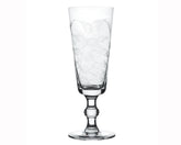 Set of 4 Crystal Champagne Flutes with Fern Design