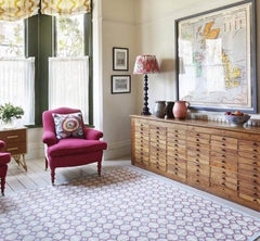 Jennifer Manners Flag Rug Pink and Blue Kelim