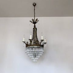 French 1920s Eiffel Tower Waterfall Chandelier