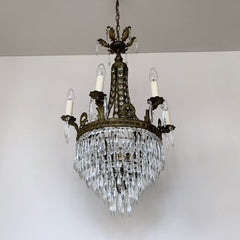French 1920s Eiffel Tower Waterfall Chandelier