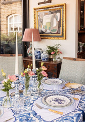 Blue & White Floral Tablecloth | Cass By JJ
