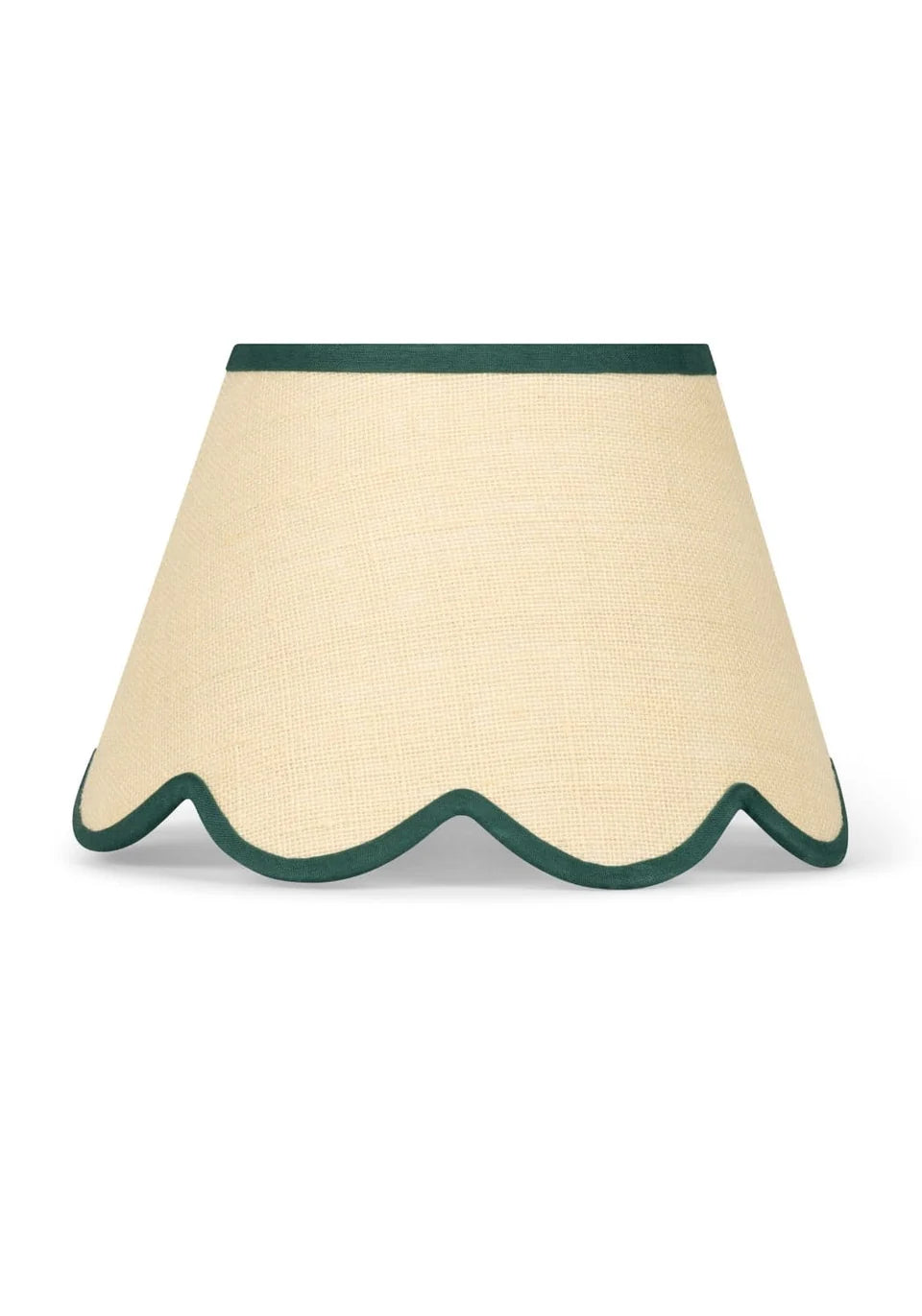 Jute Scallop Lampshade with a Green Trim | Casa byJJ