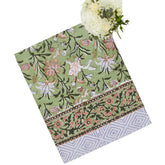 Pink & Green Jaipur Floral Print Tablecloth | Cass By JJ