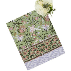 Pink & Green Jaipur Floral Print Tablecloth | Cass By JJ
