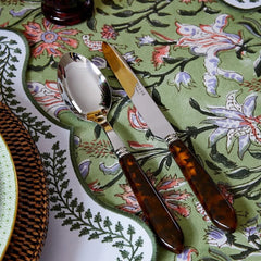 Pink & Green Jaipur Floral Print Tablecloth | Cass By JJ