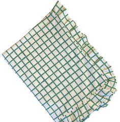 Green Ruffle Check Tablecloth 