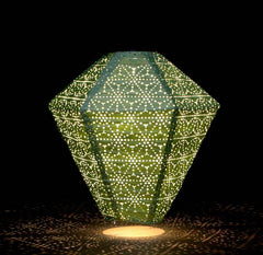 Moroccan Inspired Solar Lantern in Green