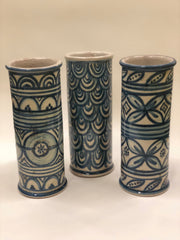 Handmade Hand Painted Cylinder Patterned Vase