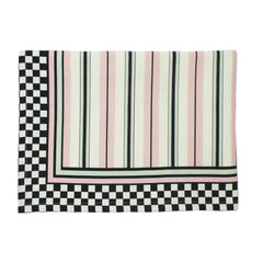 The Harlequin' Pink & Black Striped Table Cloth, Large