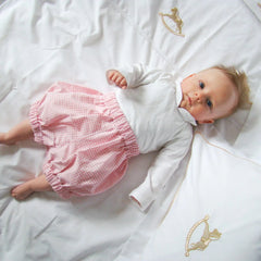 Children's Cotton Bed Linen Set- Pink Rocking Horse, Cotton & Company