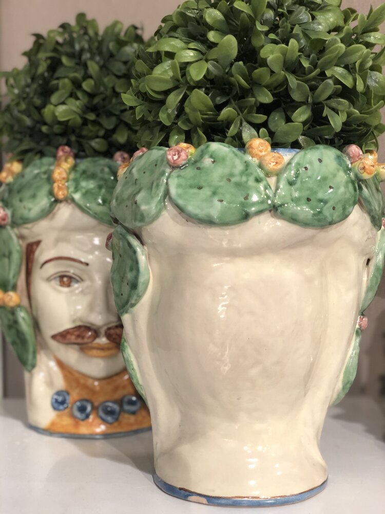 Prickly Man' Sicilian Head Vase