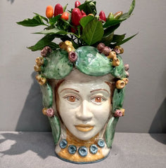 spanish ceramic vase head, agata treasures
