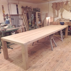 Straight Leg Solid Oak Garden Table