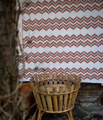 Chandra Chevron' Orange & Green Fabric