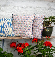 Tulips' Pink, Green & Blue Fabric