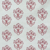 Tulips Pink Fabric blue Green