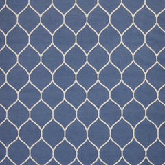 Drops Handwoven New Zealand Wool Rug Blue and Cream Jennifer Manners