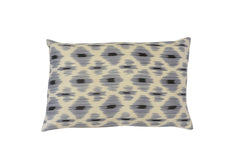 Jennifer' Silk Grey, Black & Cream Ikat Cushion