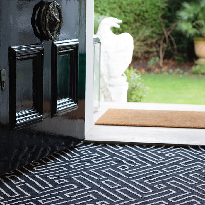 Maze Black and White Rug Kelim Moroccan Jennifer Manners