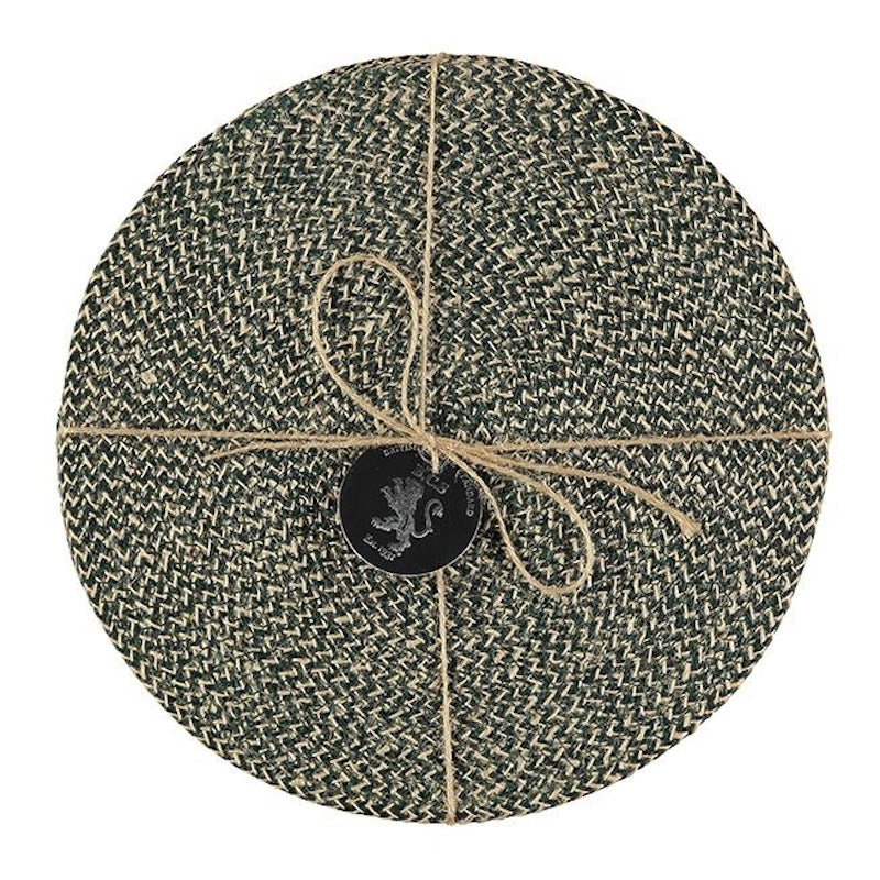Jute Placemats Olive Green Fibre Dining Serving Mats Tableware