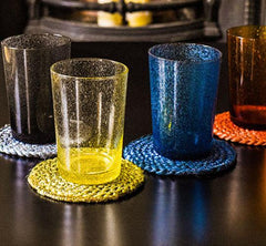 Jute Coasters In Indian Yellow