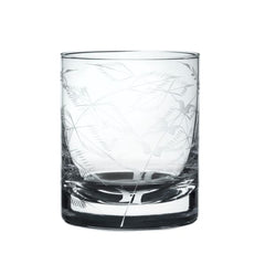 Pair of Crystal Whiskey Glasses with Fern Design
