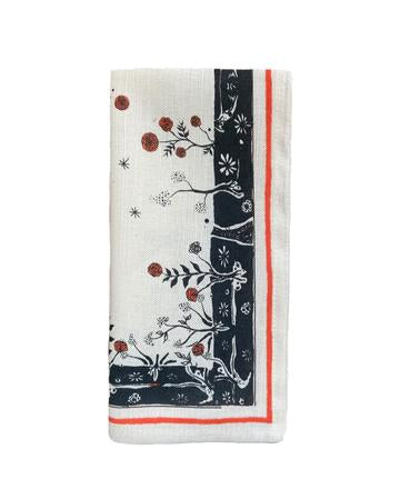 The Tiger Lily Pink, Green and Black Napkin