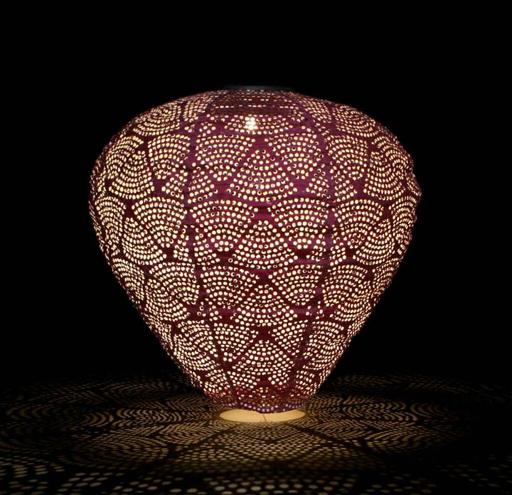 Moroccan Inspired Solar Lantern in Purple