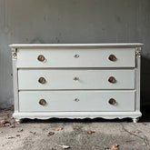 Large Decorative Antique Painted Chest of Drawers in Old White