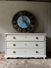 Large Decorative Antique Painted Chest of Drawers in an off white | John Cornall