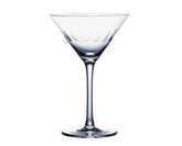 Pair of Crystal Martini Glasses with Lens Design