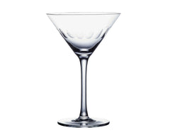 Pair of Crystal Martini Glasses with Lens Design
