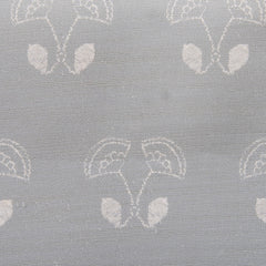 Floral Duet' Flower Motif Stone Grey Fabric