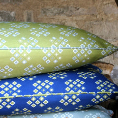 Pilgrim' Diamond Pattern Lime Green Cushion