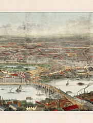 C.1845 Panoramic View of London and the River Thames Framed Print