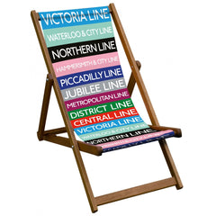 Vintage Inspired Wooden Deckchair- All the Lines- London Transport Poster