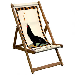 Vintage Inspired Wooden Deckchair- For the Zoo- London Transport Poster