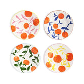 Set of 4 Orange Twigs Hand-Painted Dinner Plates | After Matisse | Casa by JJ