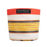 Small 14cm Eco Woven Plant Pot Cover in Tuscan Yellow, Pearl & Rose Beige, British Colour Standard