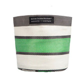 Small 14cm Eco Woven Plant Pot Cover in Grass Green, Indigo & Pearl, British Colour Standard