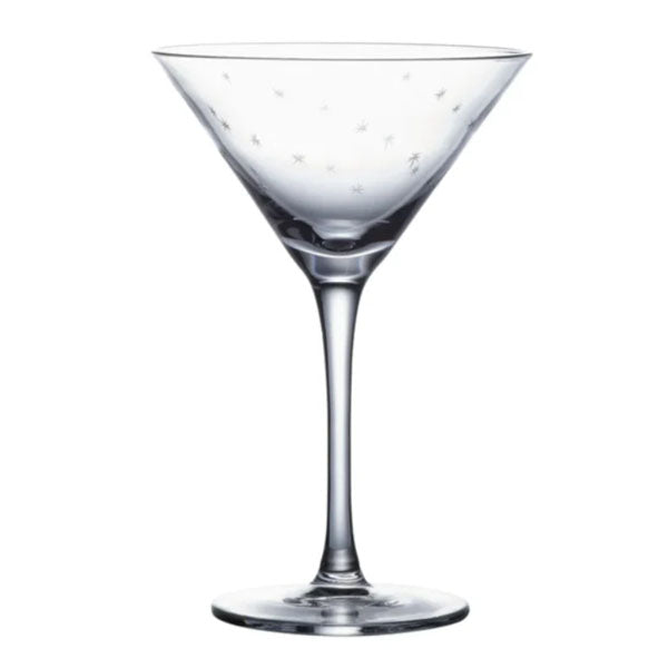 The Vintage List Pair of Crystal Martini Glasses with Stars Design