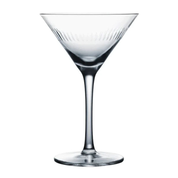 The Vintage List Pair of Crystal Martini Glasses with Spears Design