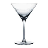 The Vintage List Pair of Crystal Martini Glasses with Spears Design